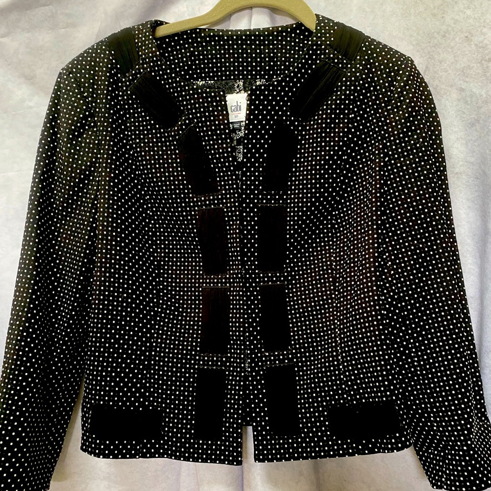 Cabi Jacket. Black and White cropped. Size 10